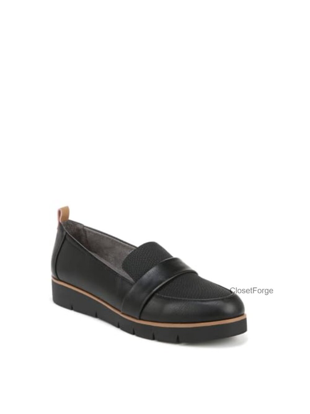 Women's Platform Loafer Slip-On Faux Leather Lug Sole Almond Toe